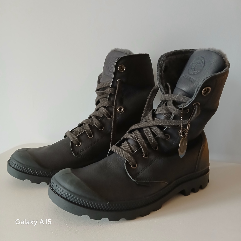Palladium Dark Gray Lace-Up Boots
